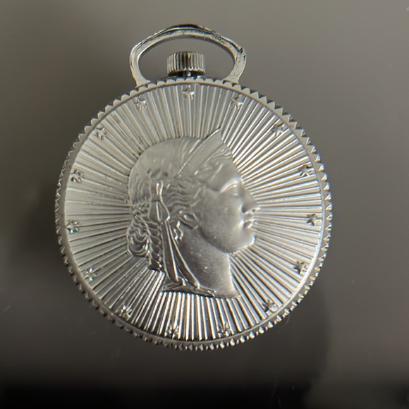 Splendor Vintage Swiss Classical Roman Coin Pocket Watch Cameo - Picture 5 of 14